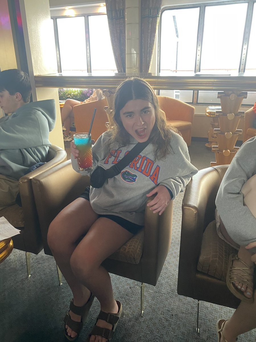 FHS2Greece's tweet photo. Our very own Grace Tucceri was the co champion of trivia today - prize 🏆 was a rainbow mocktail https://t.co/usvbNWIioo