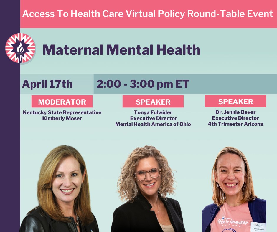 Join us at 2:00 pm ET TODAY for an #AccessToHealthCare webinar featuring experts who will discuss ways state policy impacts Maternal Mental Health. Secure your registration here: womeningovernment.org/event/accessto…