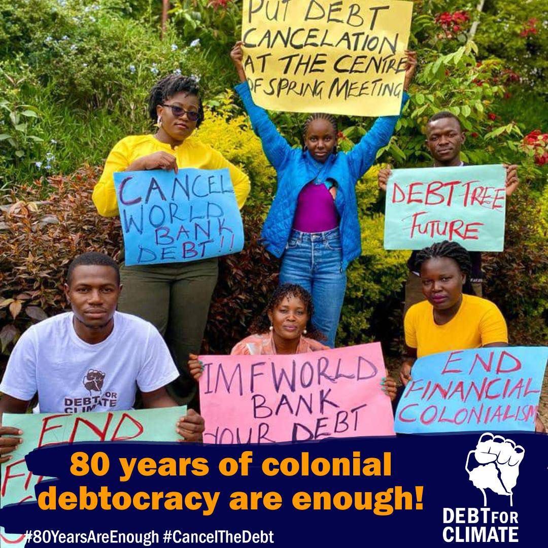 Hefty debt payments stifle economic growth, poverty rises and climate adaptation suffers in #Ghana. The Global North institutions, like @IMFNews & predatory private lenders like @BlackRock must #CanceltheDebt to enable #ClimateJustice for a sustainable future.

#80YearsAreEnough