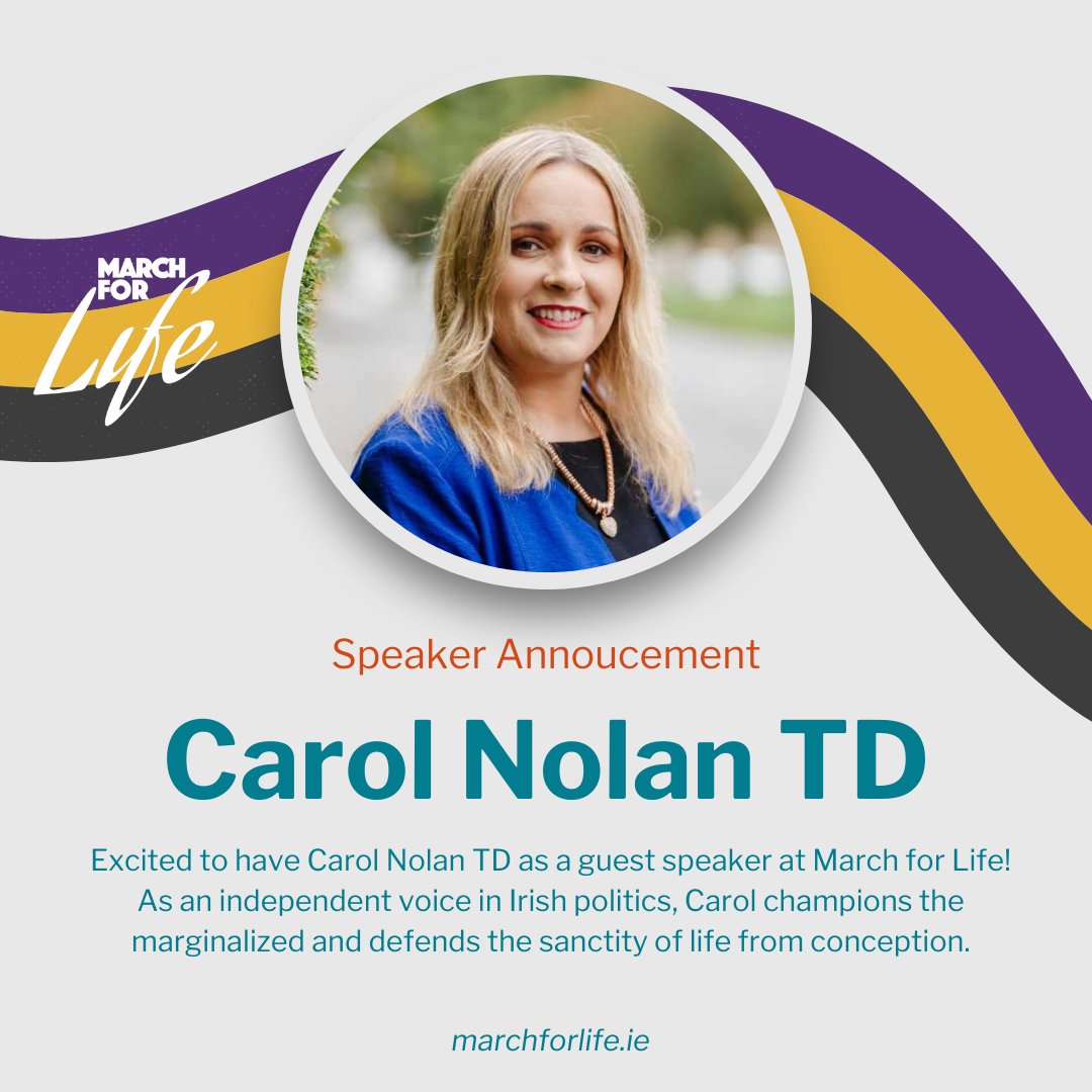 🌟 Speaker Announcement no.3 🌟 Let's welcome @CNolanOffaly, an independent voice in Irish politics, as she joins us at the March for Life! 🎉💙 #MarchForLife #ProLifeMovement #MarchForLife2024 #ProLifeMovement