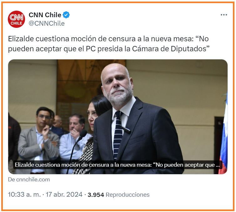 No señor Elizalde, lo que los chilenos no aceptan y lo señalan en todas las encuestas, son las sucias prácticas políticas de usar toda la presión y poder del Gobierno para extorsionar a Diputados para cambiar su voto. Eso es un delito y se llama, cohecho. Exigimos su renuncia !!