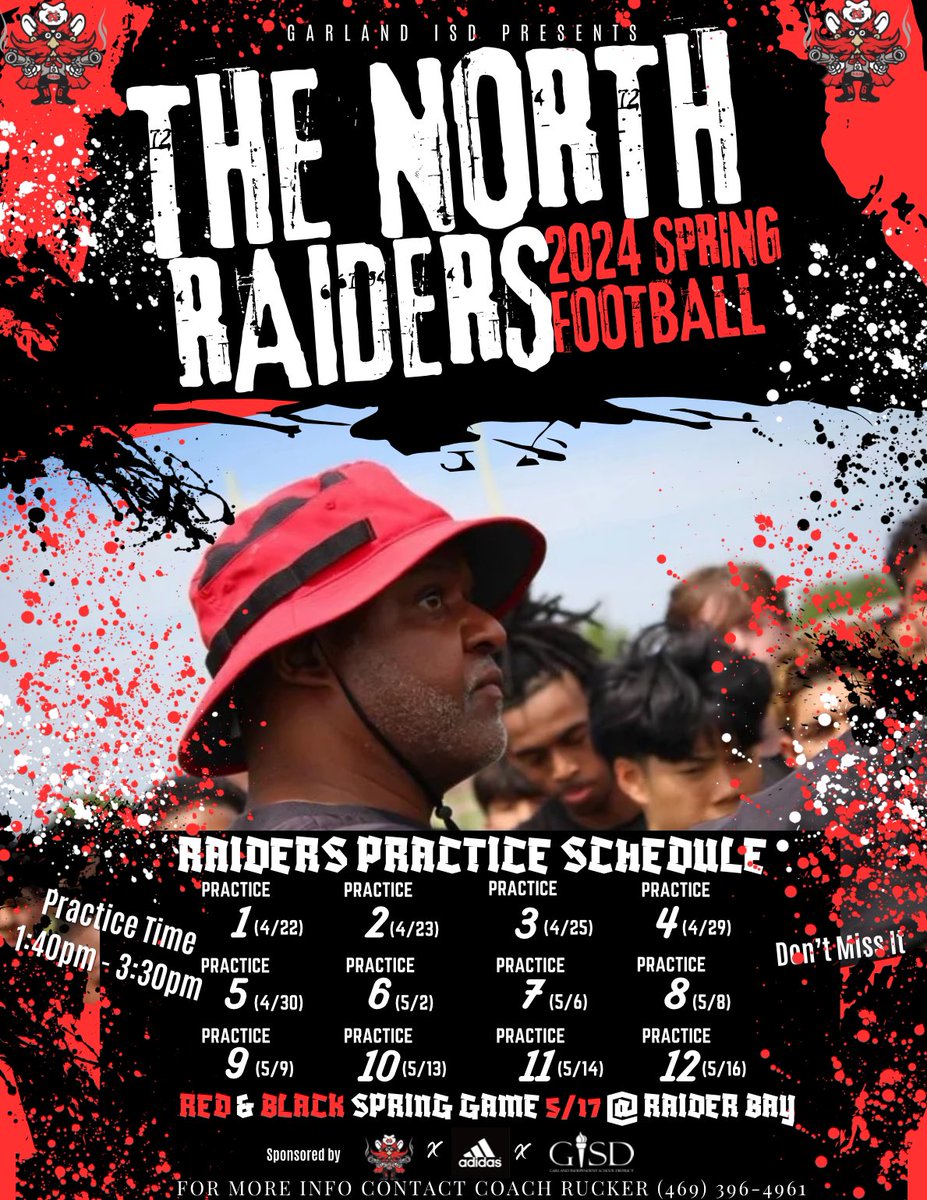 @N_Garland_HS_FB Official Spring Football Schedule