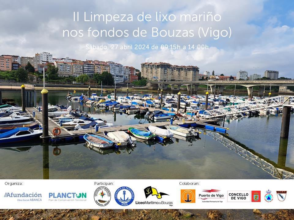 II Limpieza de basura en el fondo marino de Bouzas. 🗓️Sábado 27 de abril Organizado por @Afundacion_org y PLANCTON (Plan de conservación territorial). (1/3)