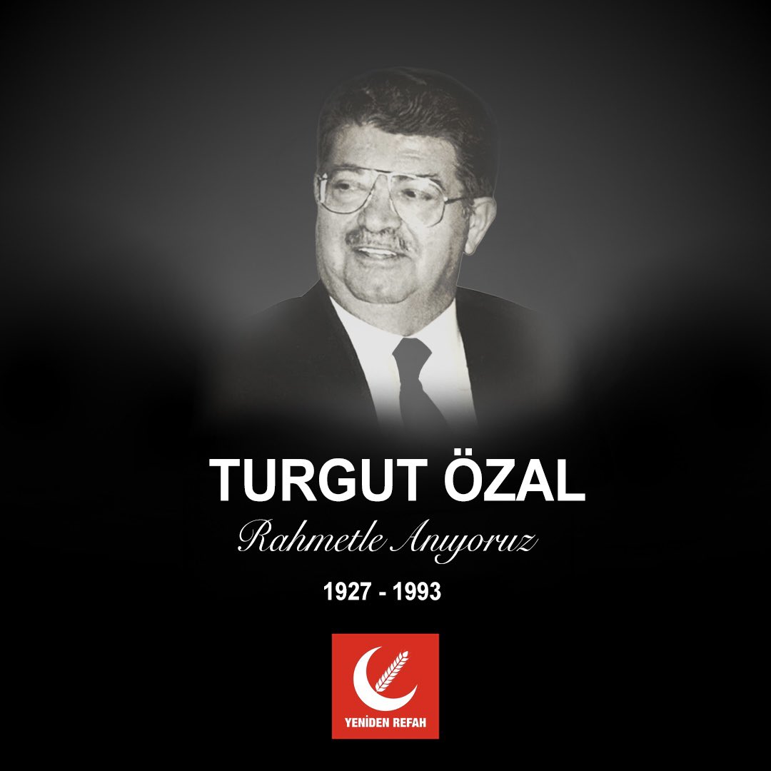 8. Cumhurbaşkanımız #TurgutÖzal'ı vefatının seneidevriyesinde rahmetle yâd ediyoruz.