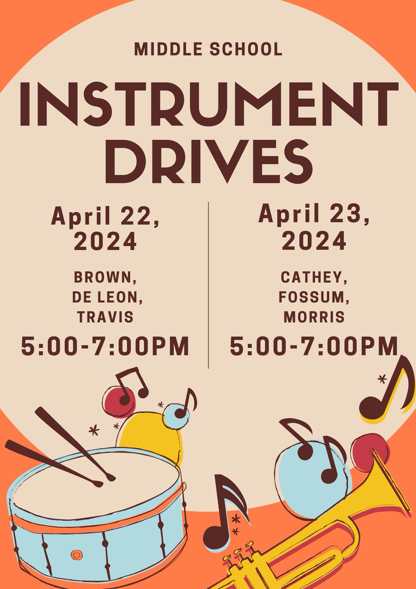 Attention 5th grade! Instrument drives coming soon!