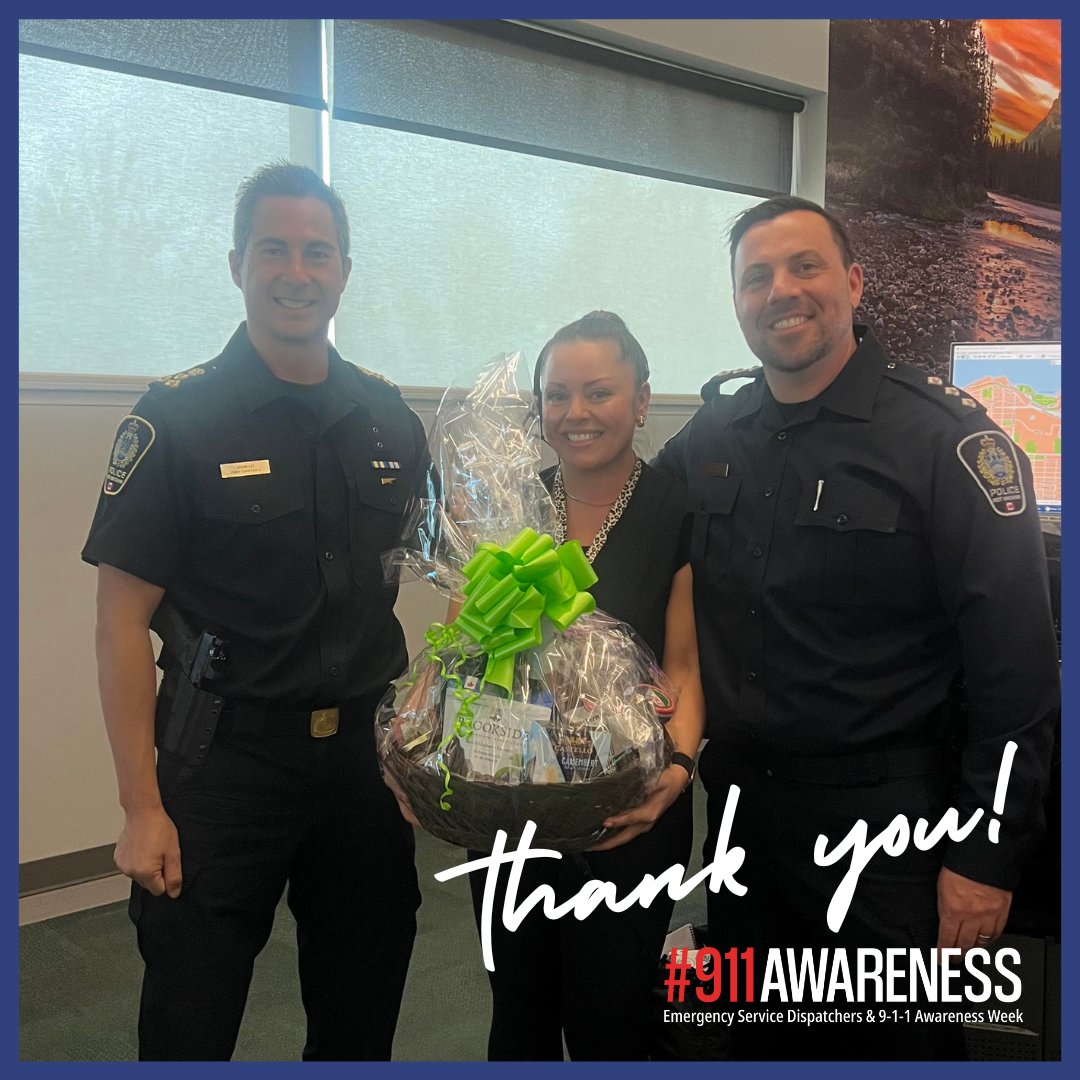 Thank you for stopping by (with treats!) for #911AwarenessWeek, @WestVanPolice. Your recognition of our staff is so appreciated. #911BC #ProudPartners