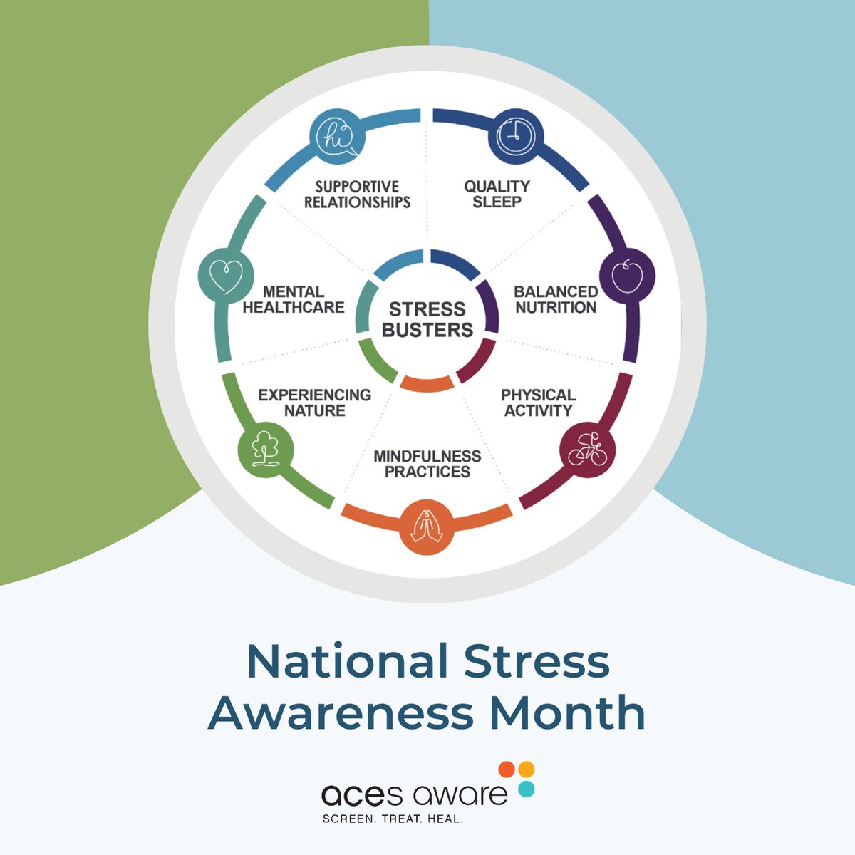 For #NationalStressAwarenessMonth, we are drawing attention to evidence-based strategies for managing stress, also known as Stress Busters. Stress Busters have been shown to improve brain health and immune function and balance stress hormones. Learn more: bit.ly/3TVvB6P