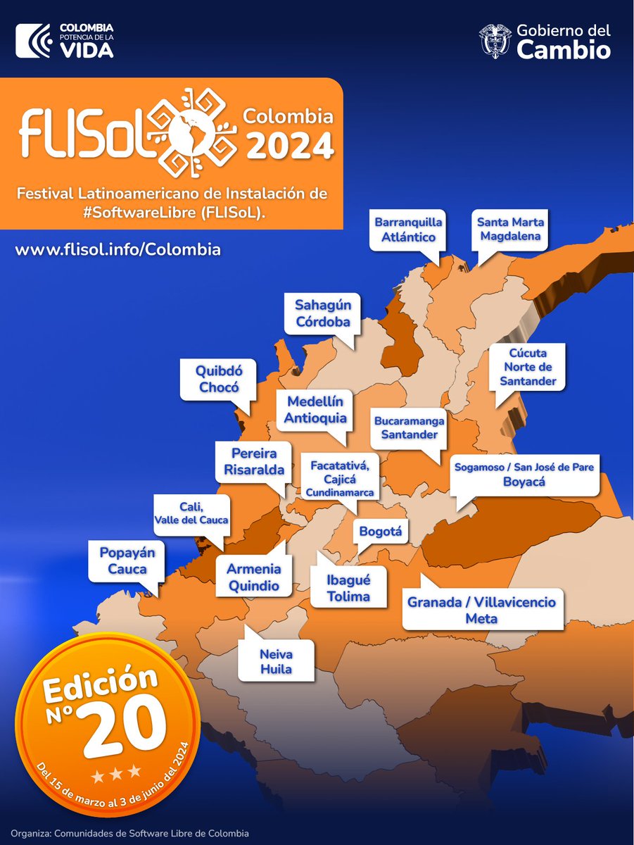 Mineducacion's tweet image. No te pierdas las actividades que el Festival Latinoamericano de Instalación de #SoftwareLibre (FLISoL) tiene para ti en 2024, @flisol_colombia. ¡Usa, estudia, crea y comparte!
Conoce más en 👉 flisol.info/Colombia
#FLISoLColombia