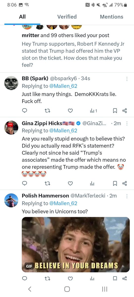 Just a couple of many reactions from Trumpers to a valid question that I asked. These are the people that remain in the Trump camp and yet another reason that I'm glad I left last year. You people are vile and unhinged