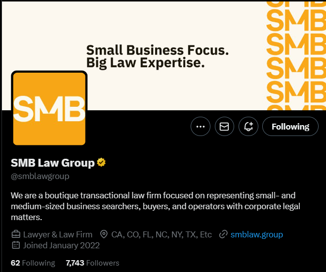 The chief innovation of @SMB_Attorney and @KHendersonCo is to make a law firm 'cool.' 😎They have the cool logo, which they plaster across merch. 😎They host live events, which look like fun and create FOMO. 😎They champion their remote-native culture. 😎They interact…