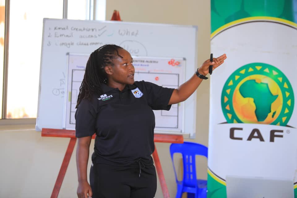 Day three of the CAF C Women Coaching Course currently ongoing at the FUFA Technical Centre Njeru. The course sponsored by FUFA, CAF and Private Sector Foundation Uganda will run for 30 days under the tutorship of CAF Instructors Majidah Natanda and Sharon Kiiza. #WomenFootballUG
