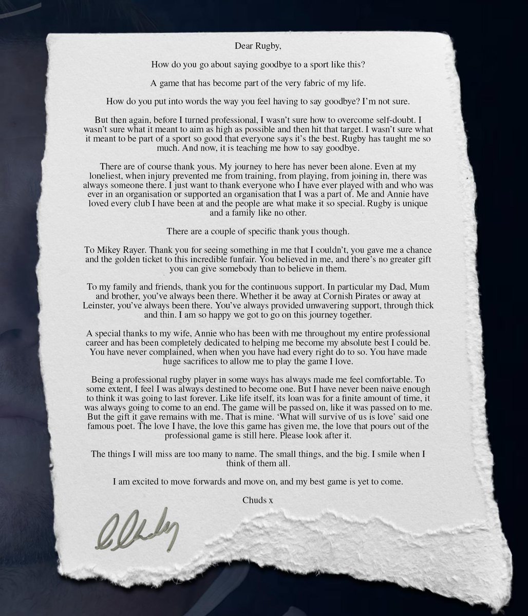 This season will be my last. It’s been a pleasure x