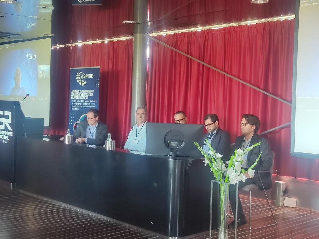 Roundtable: 
Matteo Angarano <a href="/SITAELspa/">SITAEL</a>
Gilles Bouhours, Thales Alenia Space Christos Ampatzis <a href="/defis_eu/">EU Defence and Space</a> Policy Officer, 
Cosmo Casaregola  Eutelsat Spacecraft Systems Manager
Claudio Bottiglieri - OHB System  Markus Peukert - OHB System
Roberto Bertacin - Italian Space Agency