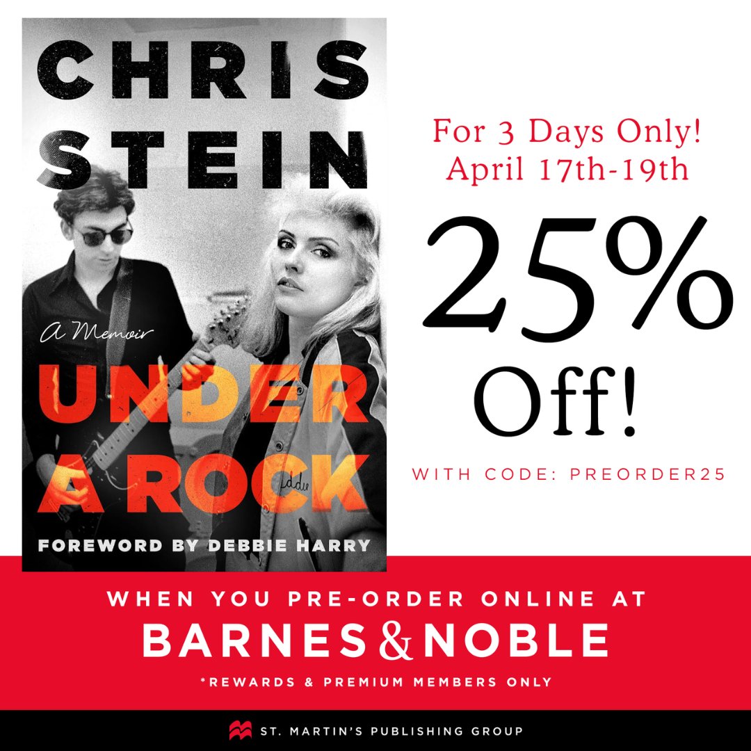Preorder @chrissteinplays's UNDER A ROCK (hardcover or ebook) at @BNBuzz from 4/17-4/19 and get 25% off with code PREORDER25. Note, this discount is only available to B&N members but free memberships are available—learn more & sign up here: barnesandnoble.com/membership/ #BNPreorder