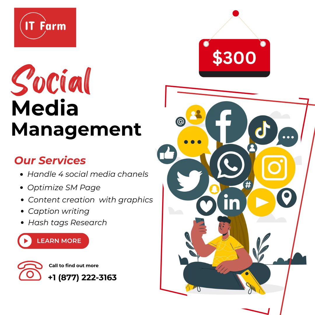 𝐄𝐥𝐞𝐯𝐚𝐭𝐞 𝐘𝐨𝐮𝐫 𝐒𝐨𝐜𝐢𝐚𝐥 𝐏𝐫𝐞𝐬𝐞𝐧𝐜𝐞 𝐟𝐨𝐫 𝐉𝐮𝐬𝐭 $𝟑𝟎𝟎! 🚀

DM us today to get started! 

📞 +1 (877) 222-3163

#SocialMediaMagic #GrowWithUs #socialmediamanagement #socialmediahandling #SMM
