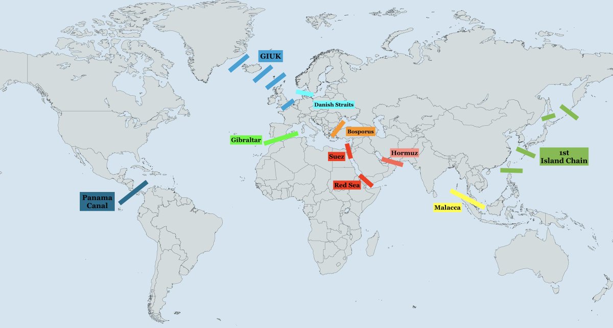 HoyasFan07's tweet image. 🗺️👇🌊⚓️🚢🪖
#ChokePoints #Seapower #Shipping #Strategy 

@johnkonrad