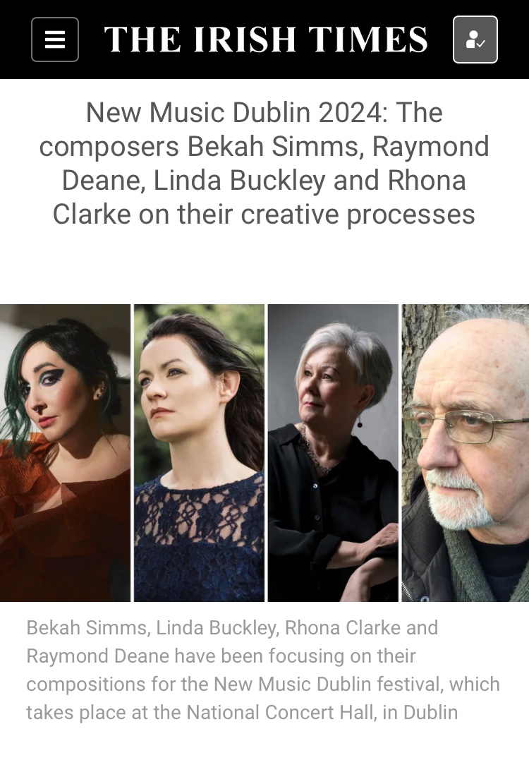 Composer @Rhonaclarke11 discusses her new commission for Evlana String Orchestra in @IrishTimesCultr to be premiered at @NewMusicDublin @NCH_Music on 28 April. Also featuring interviews with @buckleylinda @merriman27 & Bekah Simms on their new works irishtimes.com/culture/music/…