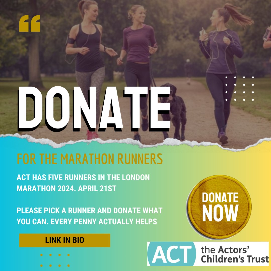 ACT’s Marathon runners need your support! Macy Nyman, Jomar Divinagracia, Megan Elsegood, Greta Frischman and Craig Petty have so far raised £10,000. Pick your runner and help ACT reach £20,000 or more #marathon #giveback #giving #fundraising #DonationWednesday #donate