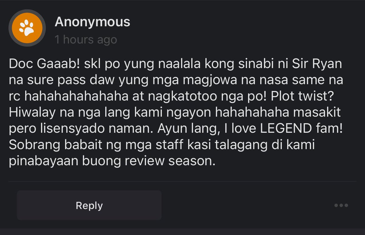 LegendReviewPH's tweet photo. Huy ang sakit naman neto. 

What if ang only way na maging RMT ka ay umakyat ka ng Baguio kasama ang jowa mo pero ang sumpa ng Baguio ang kapalit? 🥲 Grabe pang-telenovela 😂

Congrats pa rin, RMTs! Sana masaya na kayo pareho kung nasan man kayo https://t.co/5ajfpyRmZY