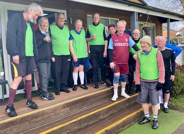 'THE SOCIAL ASPECT OF THE SESSION IS AS IMPORTANT AS THE GAME ITSELF' WHY NOT COME ALONG AND SEE FOR YOURSELF? UNISEX AND WOMENS ONLY SESSIONS #footballbanter #mentalhealthmatters #WalkingFootball #funfitnessfriendship #Itsgoodtotalk #footballfamily #shirleysolihulluk #giveitago