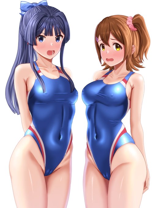 #気温が高いので気が早いが水着絵が見たい
szkちゃとmriちゃに競泳水着を着せたかった。それだけ。 