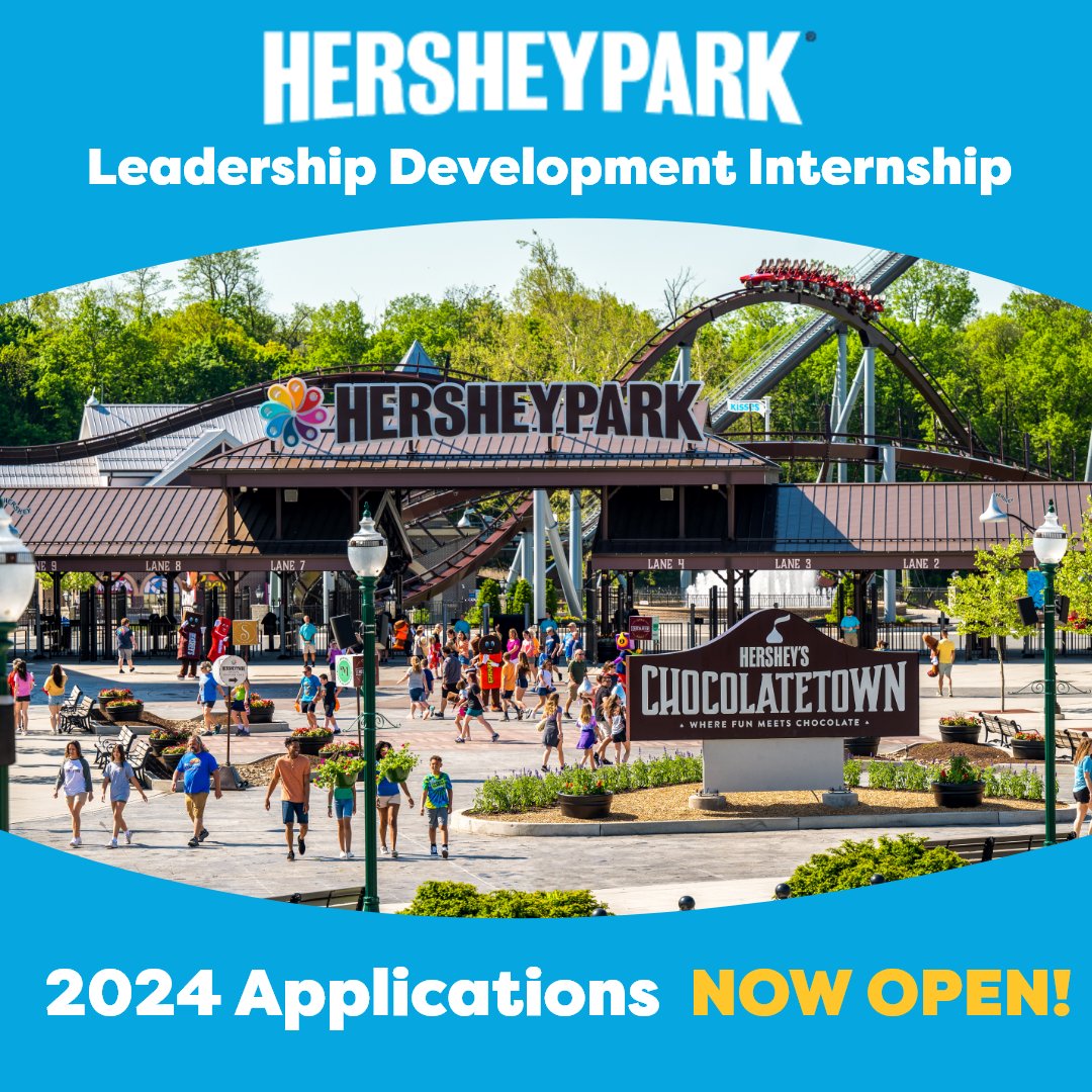 Attention college students! We are still accepting applications for the @Hersheypark Leadership Development Internship program. Hope to see you in #HersheyPA this summer!

➡️ More info & application: bit.ly/3iySEG1

#HersheyJobs #SummerInternship #CollegeInternship