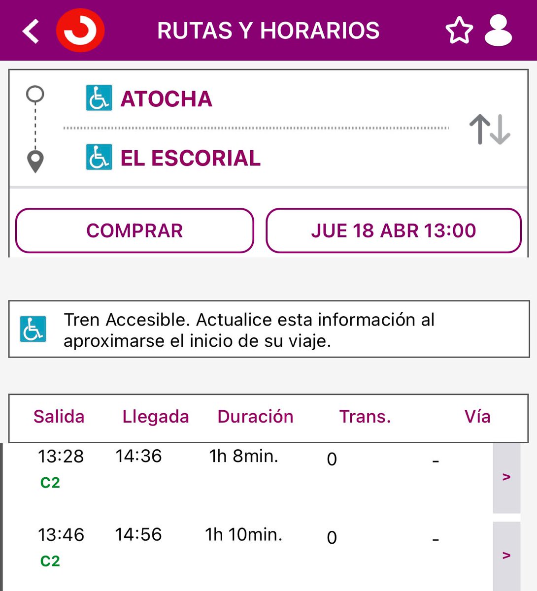 @Renfe @CercaniasMadrid ¿Porque el tren de las 13:46 NUNCA pasa? ¿Por qué no hay trenes en la franja horaria de 13:50 a 14:50 dirección El Escorial? Somos muchos los usuarios que estamos hartos de estos horarios de m… SOLUCIONES YA! #cercanias #renfe #atocha #elescorial