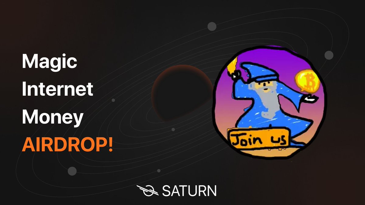 Saturn users will be getting the Magic Internet Money airdrop🪂 Conditions TBA But first... ✅Join this discord & be active discord.gg/bitcoinwizard ✅Follow @MagicNetMoney