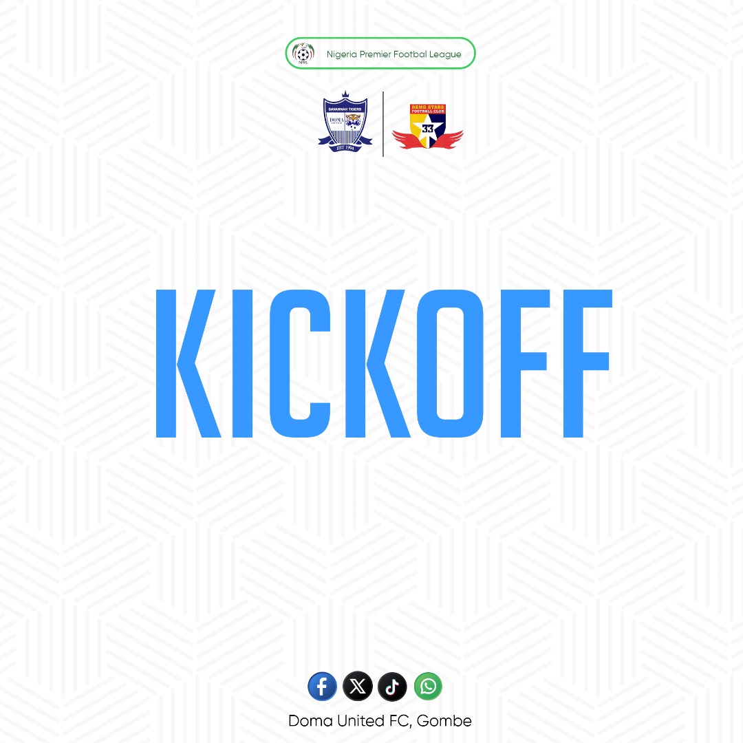 domaunitedfc's tweet photo. We are underway at Pantami 💪
COME ON YOU TIGERS! ⚪
Doma United 0-0 Remo Stars
#DOMREM | #DomaUnited https://t.co/IXng0InZCI
