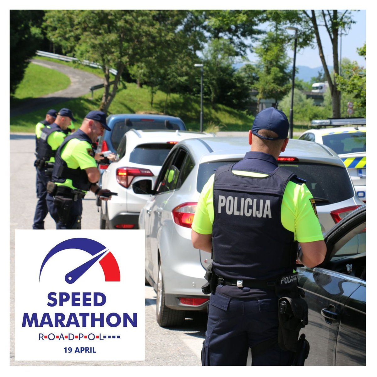 👮‍♂️ 👮‍♀️ All over Europe from 🇵🇹 Portugal to 🇸🇮 Slovenia speeding is the focus of the most massive police operation 🚔 Culminating with the #SpeedMarathon this Friday 🚨 Quite simple: You stop slower and longer when you speed! #police #roadsafety