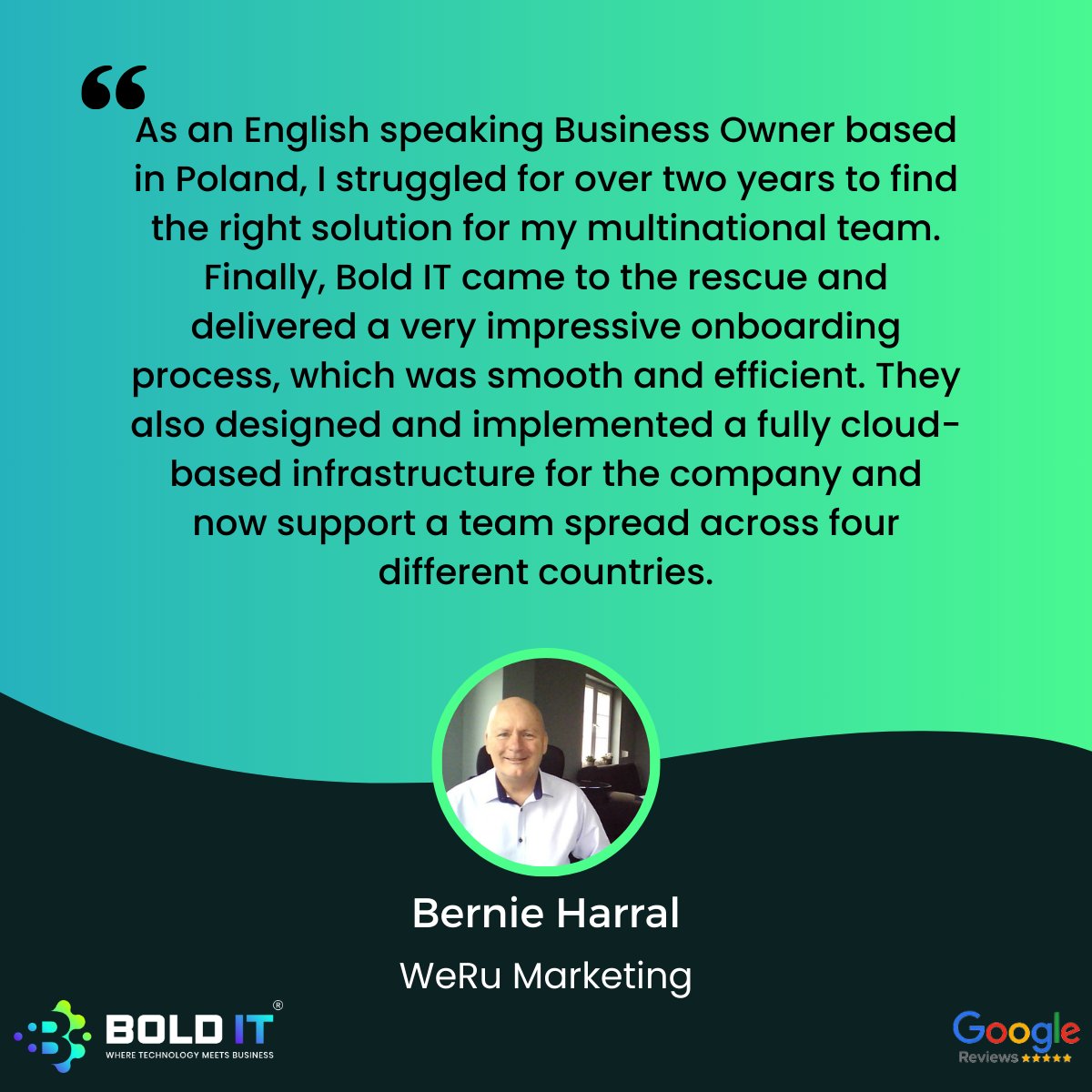 We're honoured to showcase this wonderful feedback from Bernie Harral, WeRu Marketing. 🌟

We're committed to delivering the same outstanding experience to all our clients.

Thank you for choosing us as your trusted IT partner!

#ManagedITServices #CustomerFeedback 🙌💼