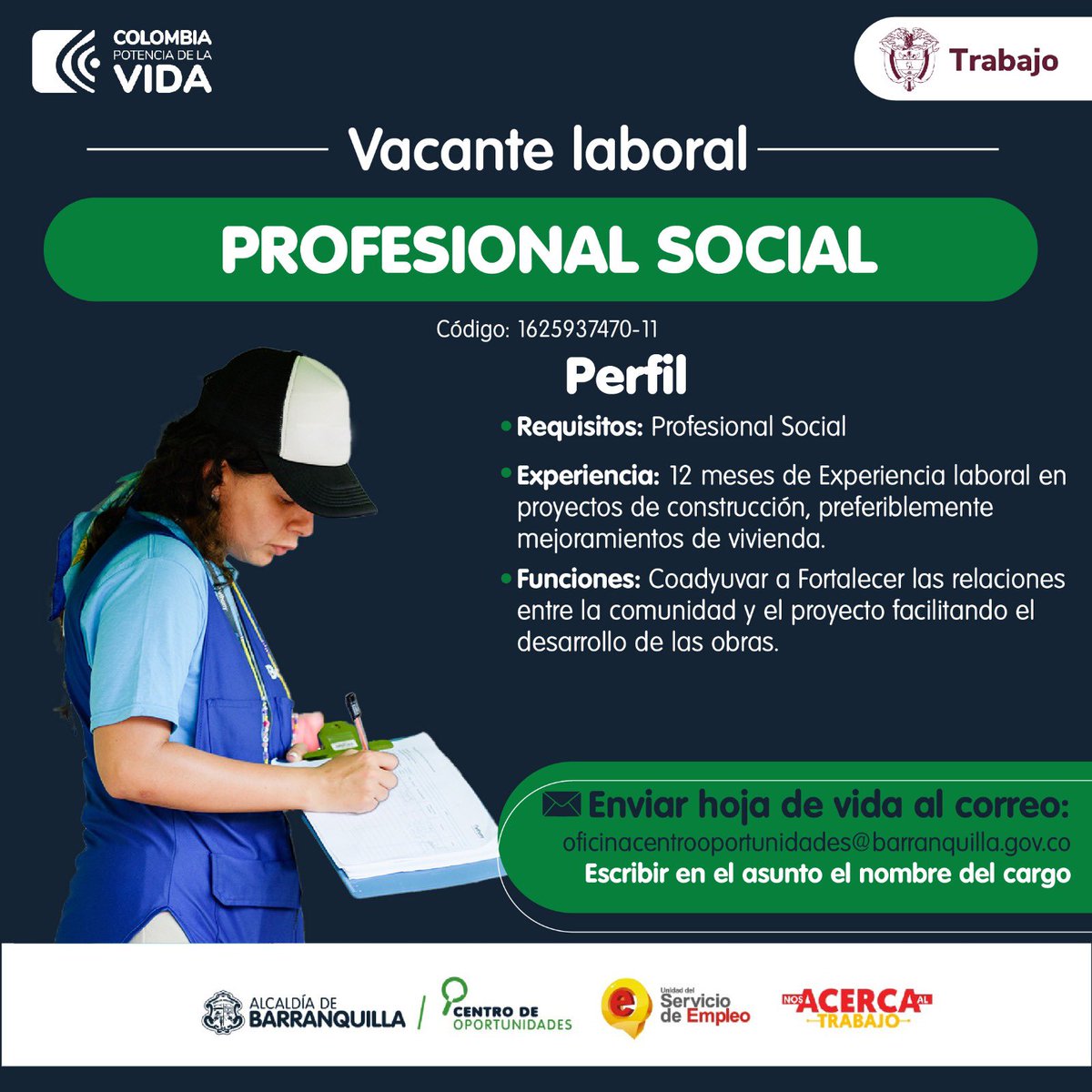 alcaldiabquilla's tweet photo. 📣 #TrabajoSíHay | ¿Buscas oportunidades laborales? 🔍💼 

Desde nuestro Centro de Oportunidades estamos buscando talento como tú.👩‍💻

Conoce las ofertas de trabajo que tenemos y aplica si se ajustan a tu perfil.💡 https://t.co/qiQ2WXJaSH