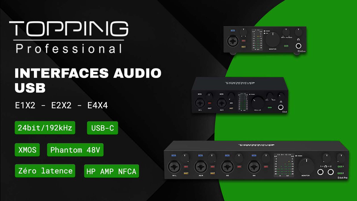 Avis aux musiciens 🎸 et créateurs de contenu 🎬 : la marque TOPPING dévoile ses interfaces Audio USB 👉 audiophonics.fr/fr/342_topping…