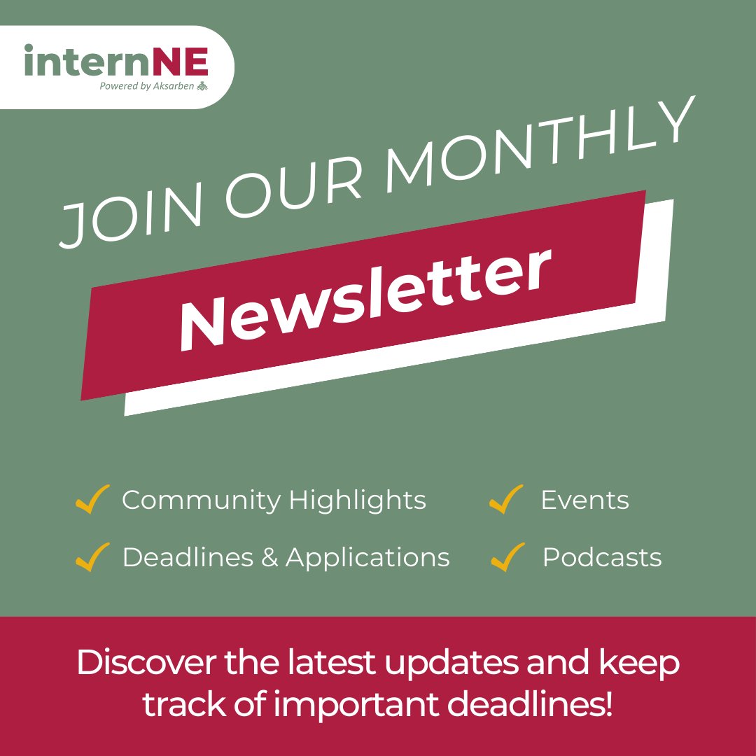 Get all the updates on internNE, Powered by Aksarben's events and application deadlines in one place. Subscribe to the newsletter: internneb.org/general-newsle…