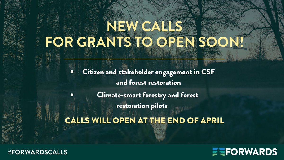 📢 We are back with #FORWARDScalls, the calls for grants managed by @europeanforest aimed at building the ForestWard Observatory and boosting Climate-Smart Forestry practices. Stay tuned and get ready for the end of April with the opening of two new batches! 🔜