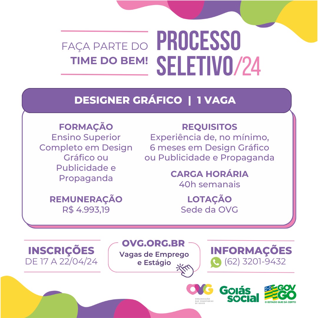 ovgoficial's tweet photo. 🗣️ ATENÇÃO, galera da COMUNICAÇÃO SOCIAL e do DESIGN! Temos oportunidades para vocês!

São 3 vagas:
➡️ Editor de Vídeo
➡️ Social Media
➡️ Designer gráfico 

📱 Todas as informações estão disponíveis no site da OVG (https://t.co/SNZ2JdI2wv), na seção “VAGAS DE EMPREGO E ESTÁGIO”. https://t.co/WlqQeZetoz