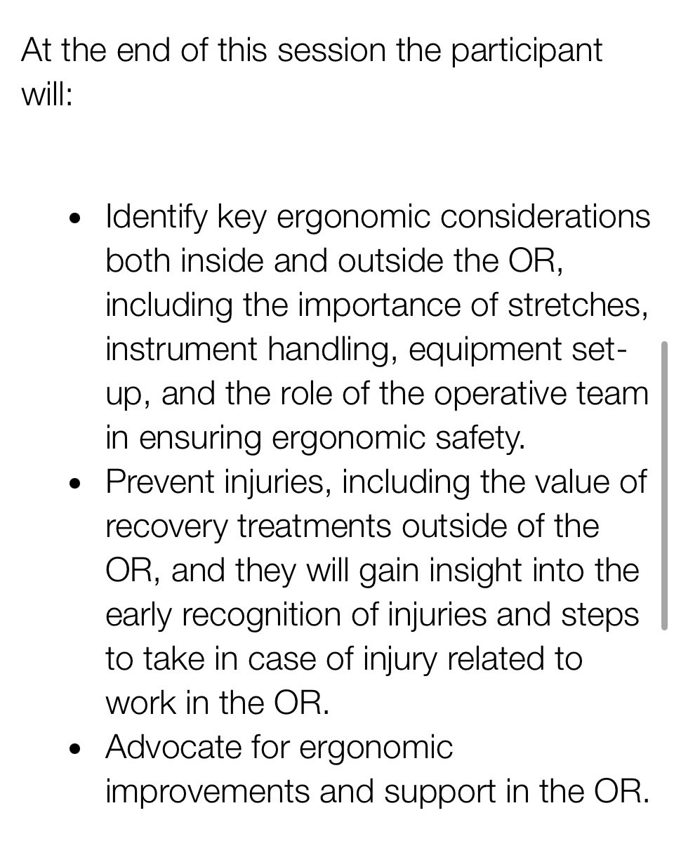 Back pain? Hand and finger pain at the end of your OR day? Come join me & @HalletJulie at the @SAGES_Updates @SocSurgErgo joint session on surgical ergonomics with @Chee_CheeStucky @andrewswright and Fahad Alam to reduce injuries and prolong your surgical career!!!