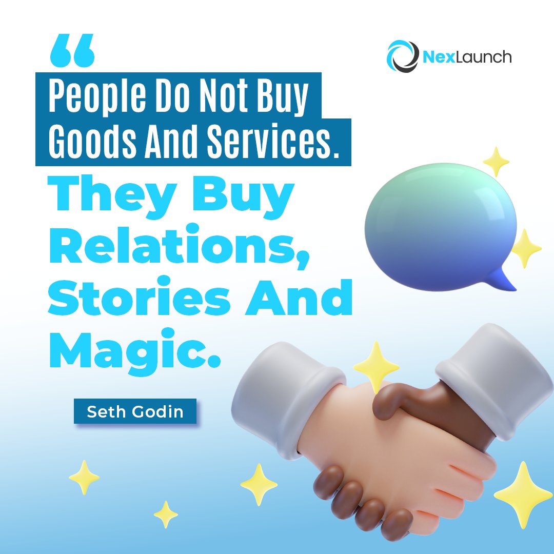 Focus on connection & emotion, not features. Be the brand that creates #MarketingMagic! #RelationshipsSell #Storytelling #NexLaunch