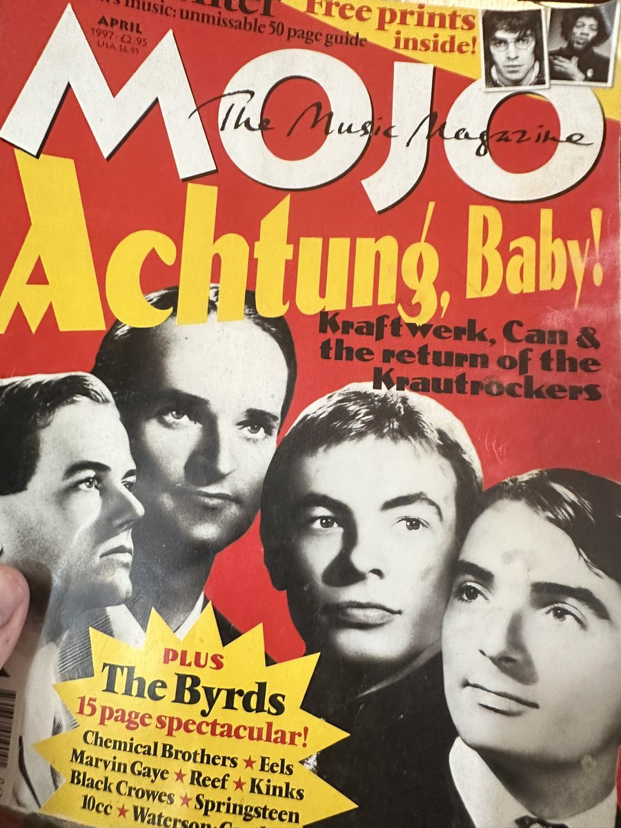 Je retombe sur ce numéro de Mojo de 1997, acheté à l’époque. Dossier de 22 pages sur l’héritage du Krautrock avec articles et interviews de Kraftwerk, Amon Düül 2, Faust, Can et Tangerine Dream. Et Brian Eno en guest. Audace, intelligence, sérieux : la classe absolue.