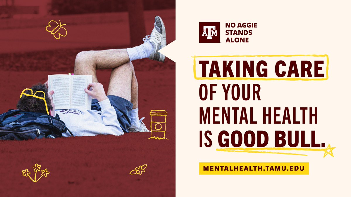 You have done and accomplished a lot this semester. Don't forget to take care of yourself and check in on others around you. Find available mental health resources at Texas A&M: mentalhealth.tamu.edu