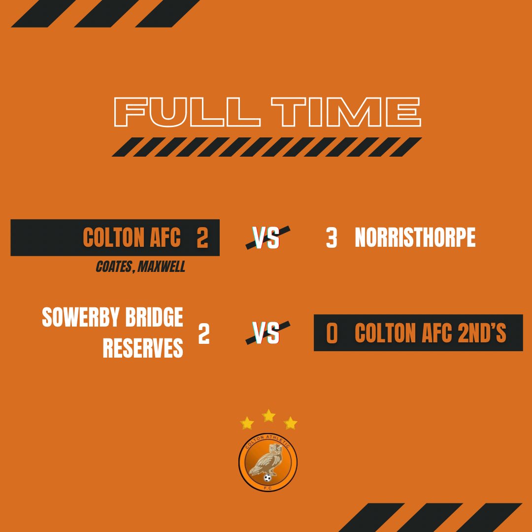 The results from last weekend. The 1st’s will be looking to bounce back this weekend against Littletown FC, whilst the 2nd’s have now completed their fixtures for the 2023/24 season🦉 #UpTheOwls #UTO