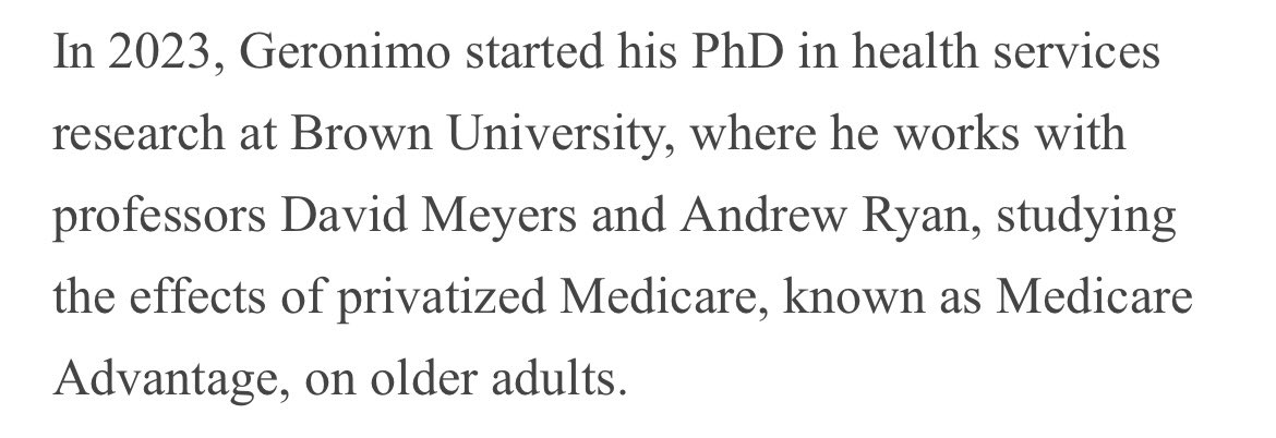 Brown’s HSR PhD was my dream program because of the opportunity to get to work with @djmeyers2 and @Andy_Ryan_dydx. Working with them has only exceeded my expectations. They’re incredible mentors and this fellowship selection wouldn’t have happened without their support 3/4