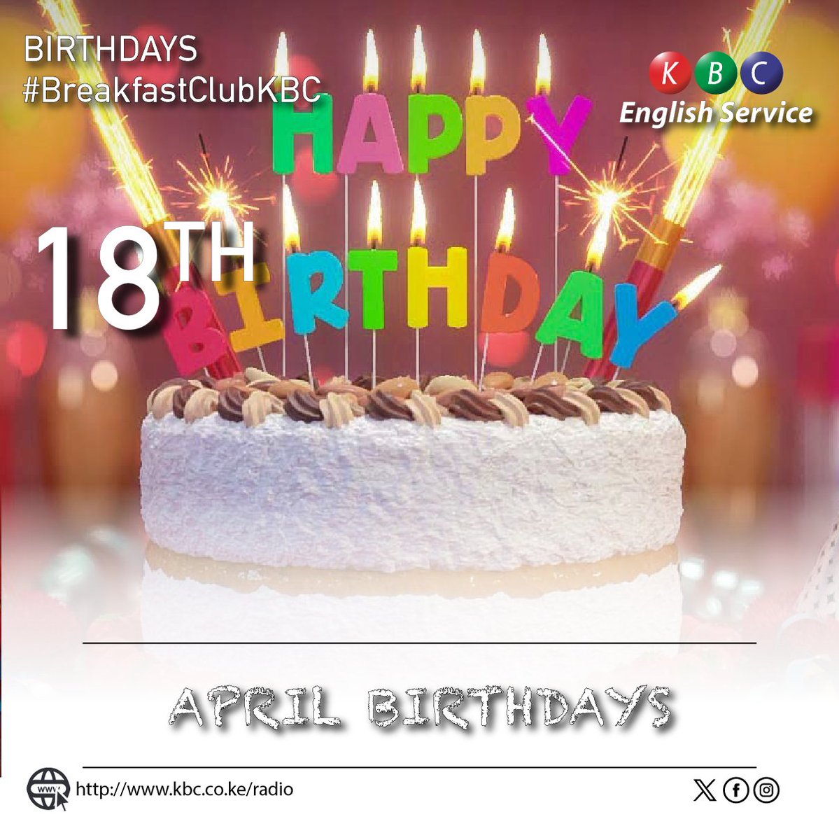 Happy Birthday APRIL BABIES! Where are you at? Let us know, we want to send goodies your way this Thursday morning 🥳🎂 ^PMN #BreakfastClubKBC