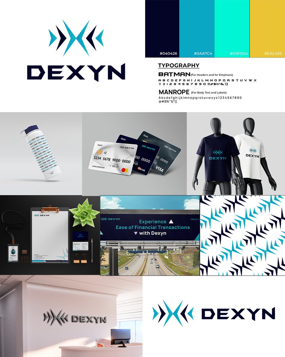 Day 23
Today I completed the 'BRAND IDENTITY DESIGN FOR DEXYN' 
Click this link to check out this project on my @Behance account:be.net/gallery/196442…

#LogoDesign #100daysofdesign #100dayschallenge #branding #BrandIdentity #GraphicDesign #GraphicDesigner