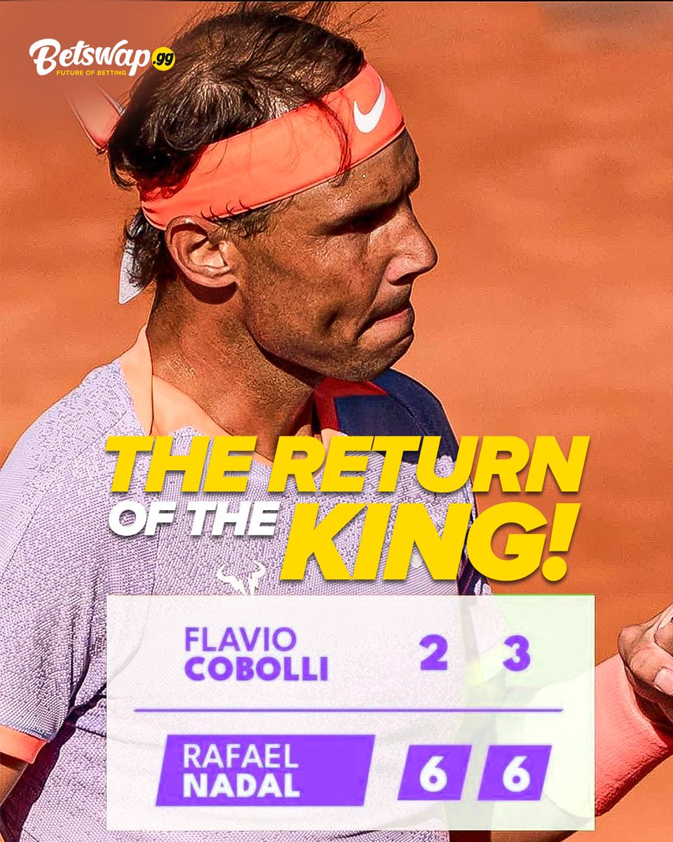 BetswapGG's tweet photo. Weren't we all waiting for him 💯

#rafa #rafael #nadal #instasport #sports #Tennis https://t.co/yfUfAFvLIj