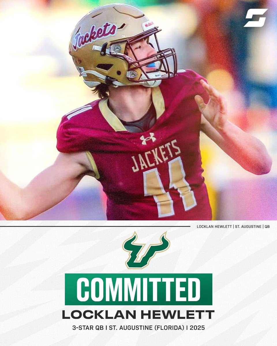 Less than a month ago, 3⭐️ quarterback Locklan Hewlett de-committed from Wake Forest University. It took him no time to find his new home 🤝🐂🏈 STORY: highschool.athlonsports.com/florida/2024/0…