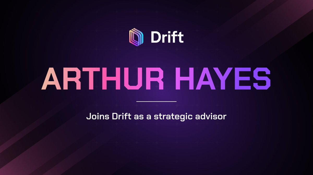 DriftProtocol's tweet image. Drift is excited to welcome @CryptoHayes as a strategic advisor to Drift 🚀