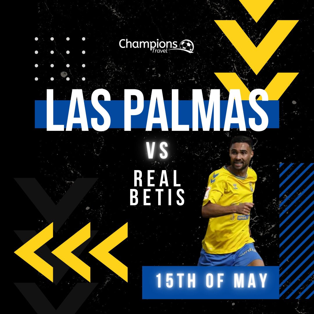 #LasPalmas v #RealBetis - 15th of May at #GranCanariaStadium. Get your tickets now! ⚽ Our Official Tribuna Seats Package includes Seats in Tribuna Block A9 &amp; All seats guaranteed together: champions-travel.com/football/las-p…