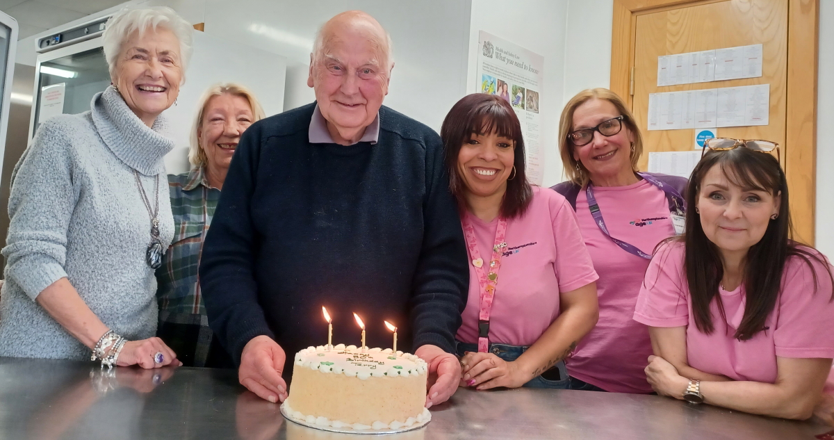 Huge #birthday wishes to our #volunteer Terry who is 80 this week. Terry has been helping at our #Northampton #daycentre for over ten years. He looks forward to seeing his colleagues' lovely faces and says he loves making a difference to older people. 🎂🎊🎈