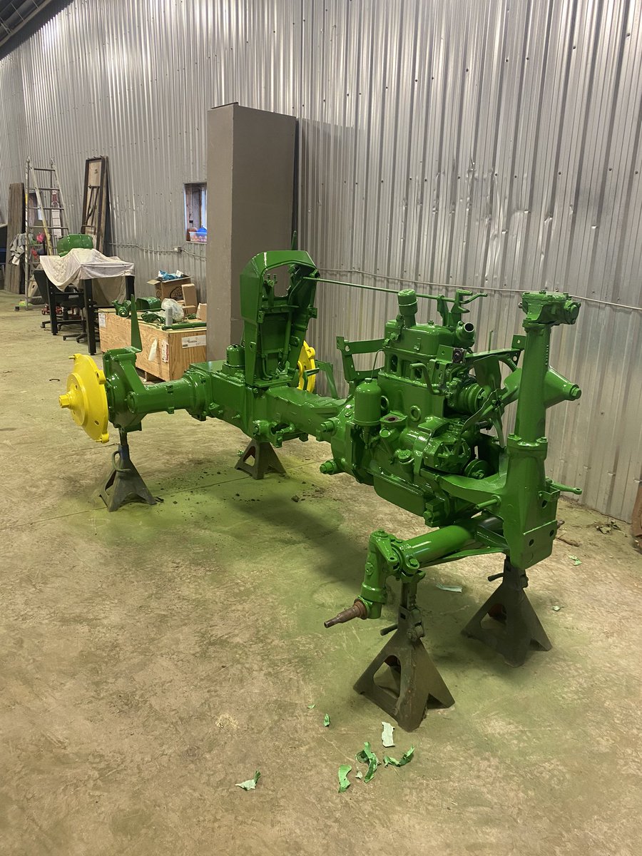 Final product✅1960  <a href="/JohnDeere/">John Deere USA</a> 430 Utility. Fun restoration on quality equipment💪